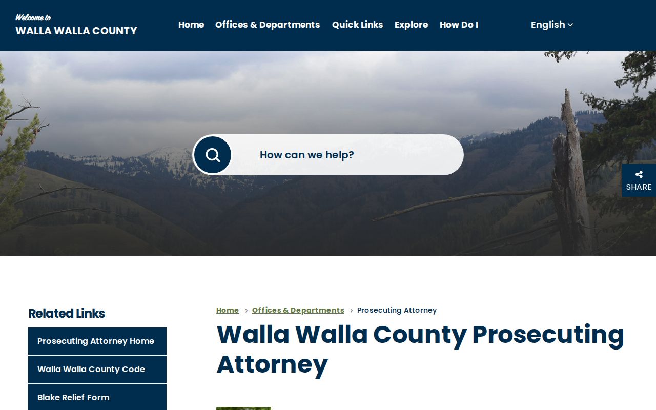 Walla Walla County prosecutor criminal case records