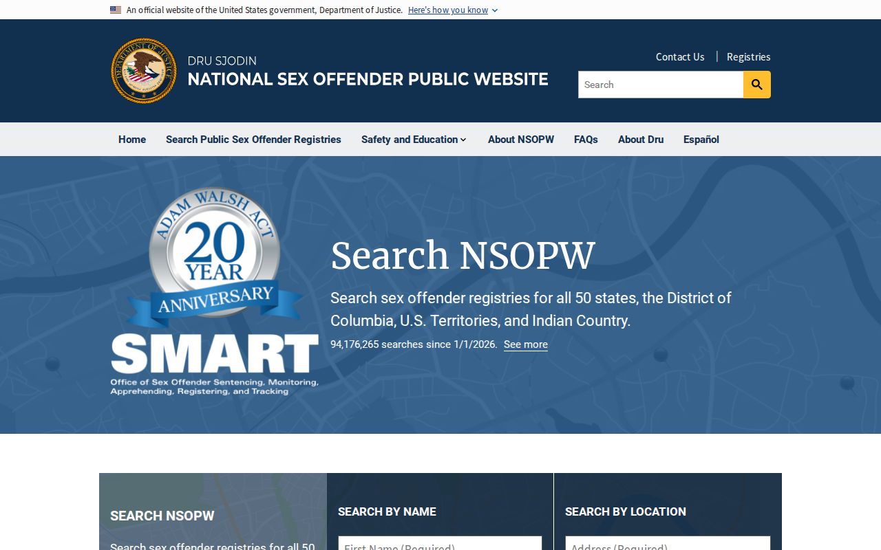 National search used with a Walla Walla County sex offender search