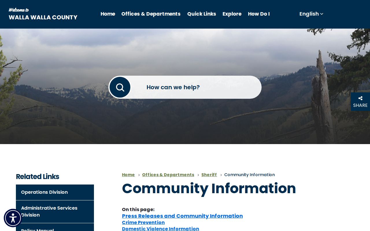 Walla Walla County sheriff sex offender community information